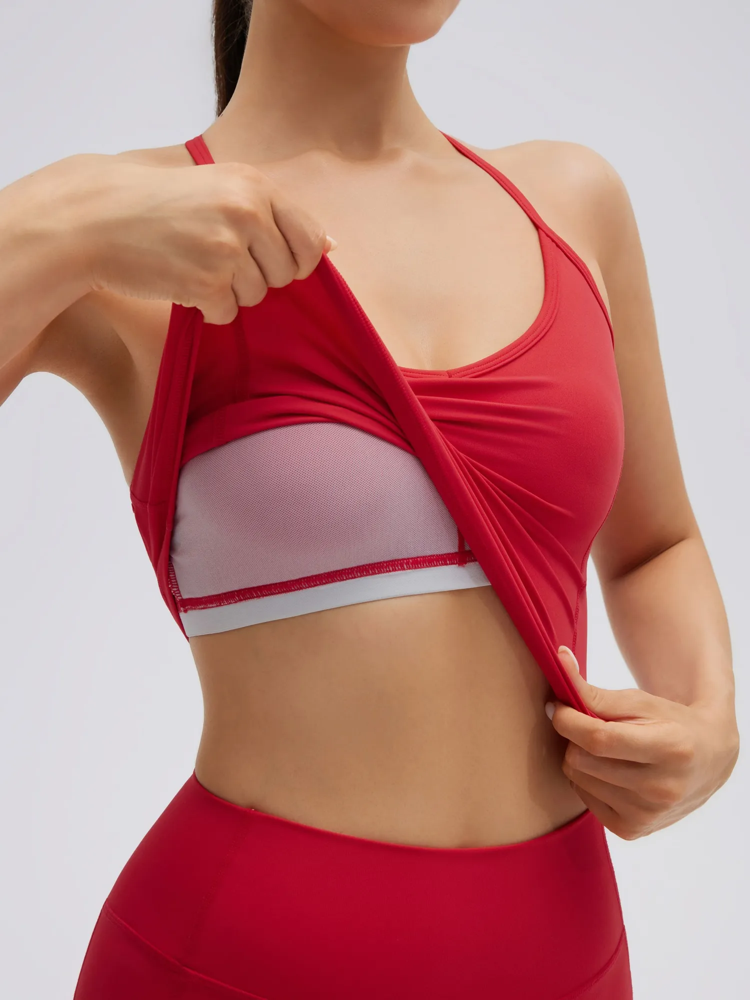 Y back strap Shorts Outfits Workout Sets - Image 33