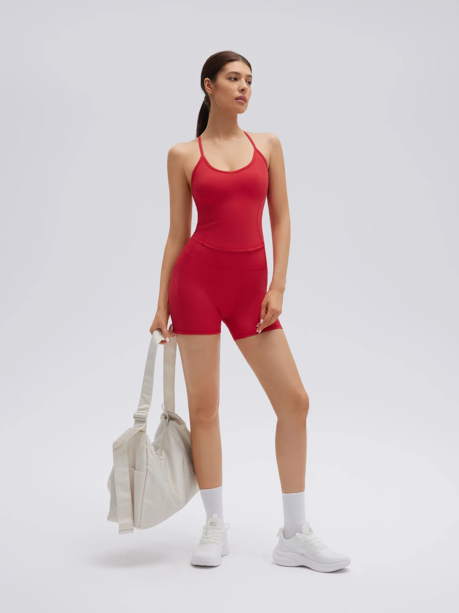 Y back strap Shorts Outfits Workout Sets - Image 34