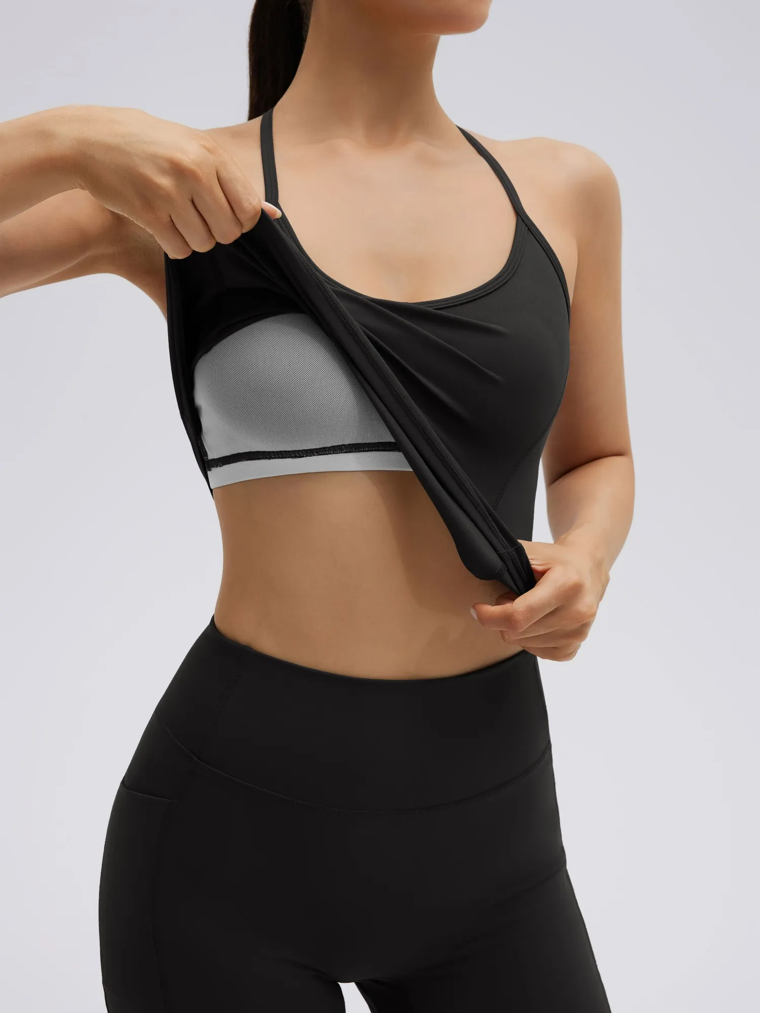 Y back strap Shorts Outfits Workout Sets - Image 4