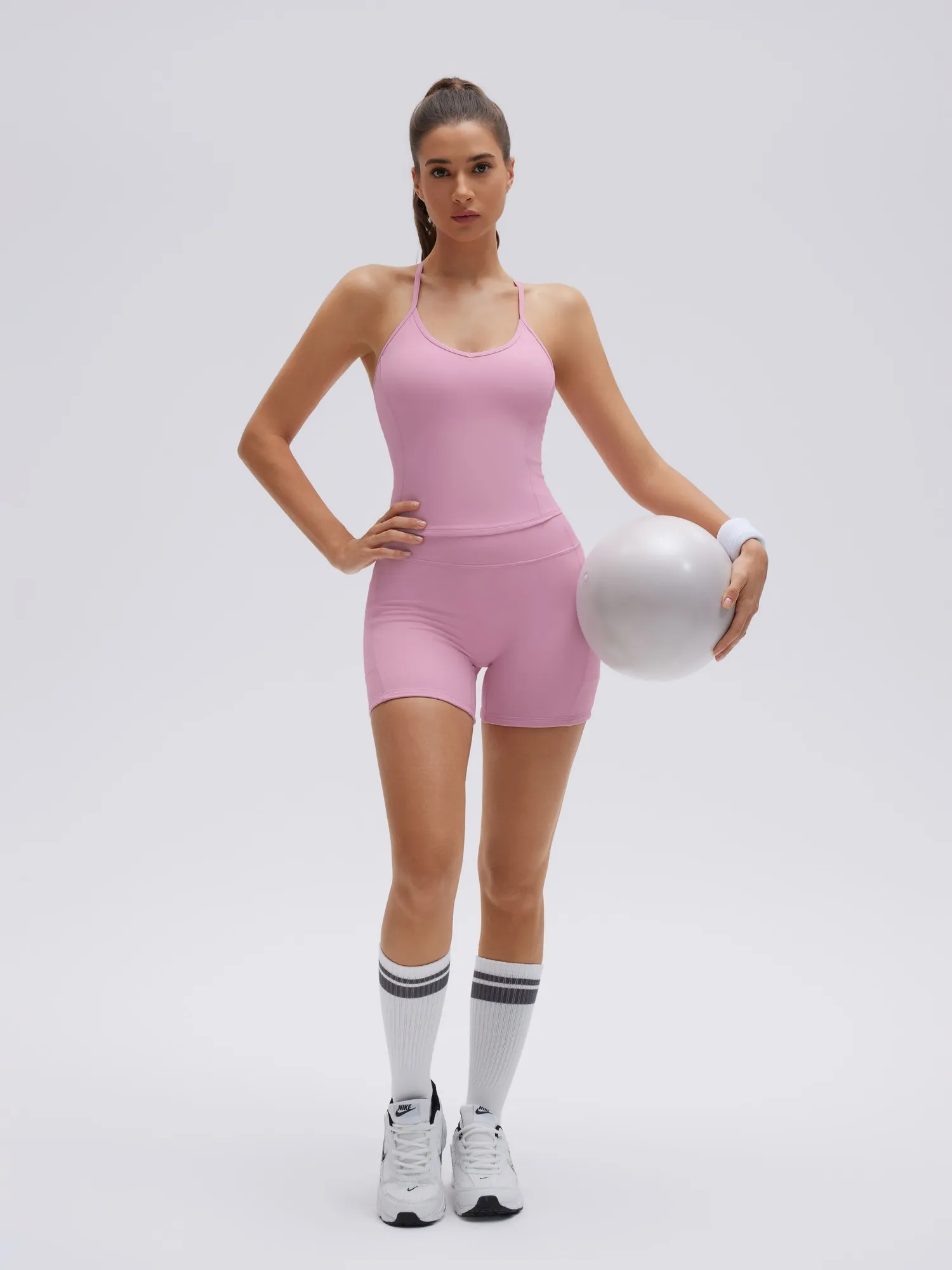 Y back strap Shorts Outfits Workout Sets - Image 40