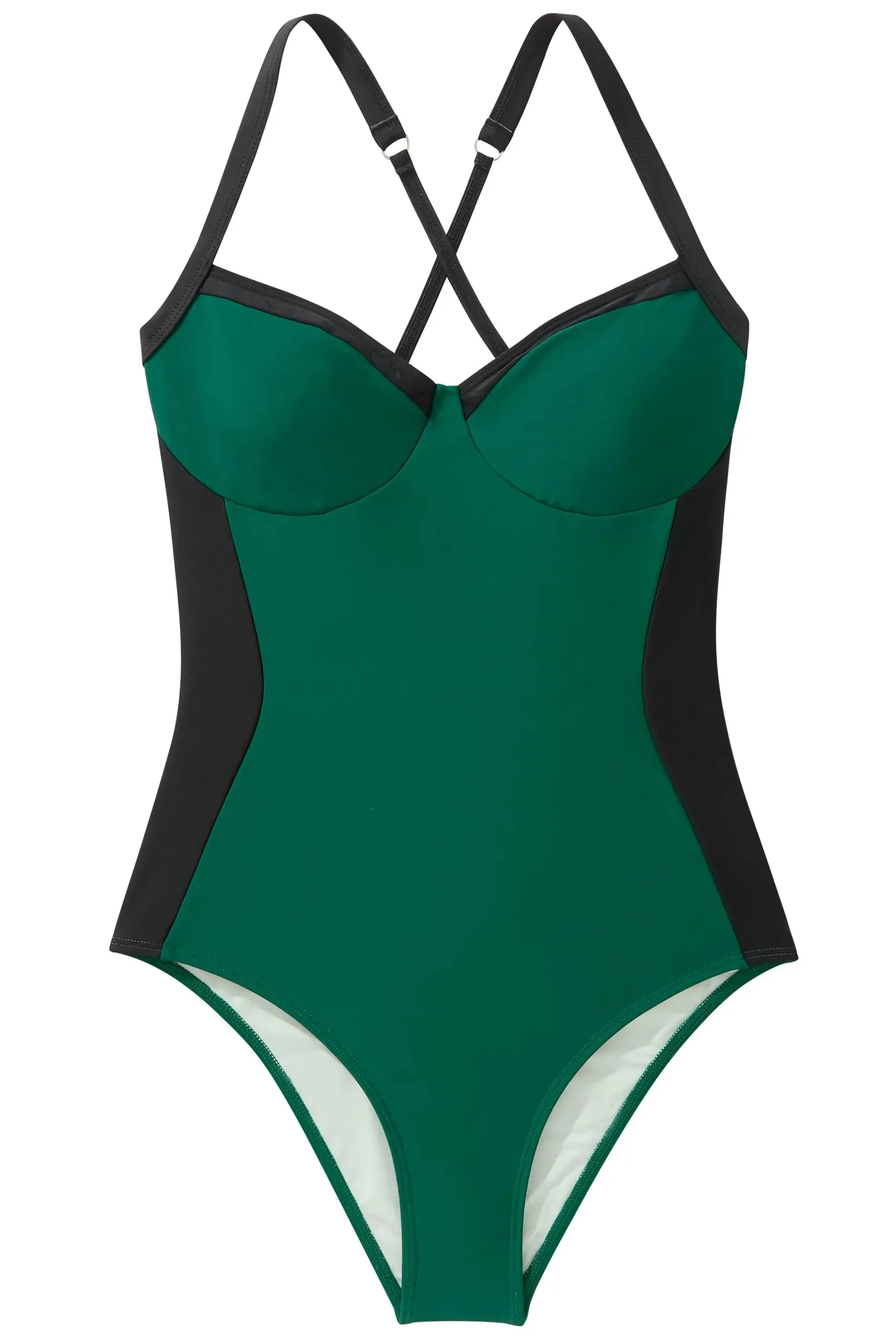 Crisscross Back Color Block Bathing Suit - Image 22