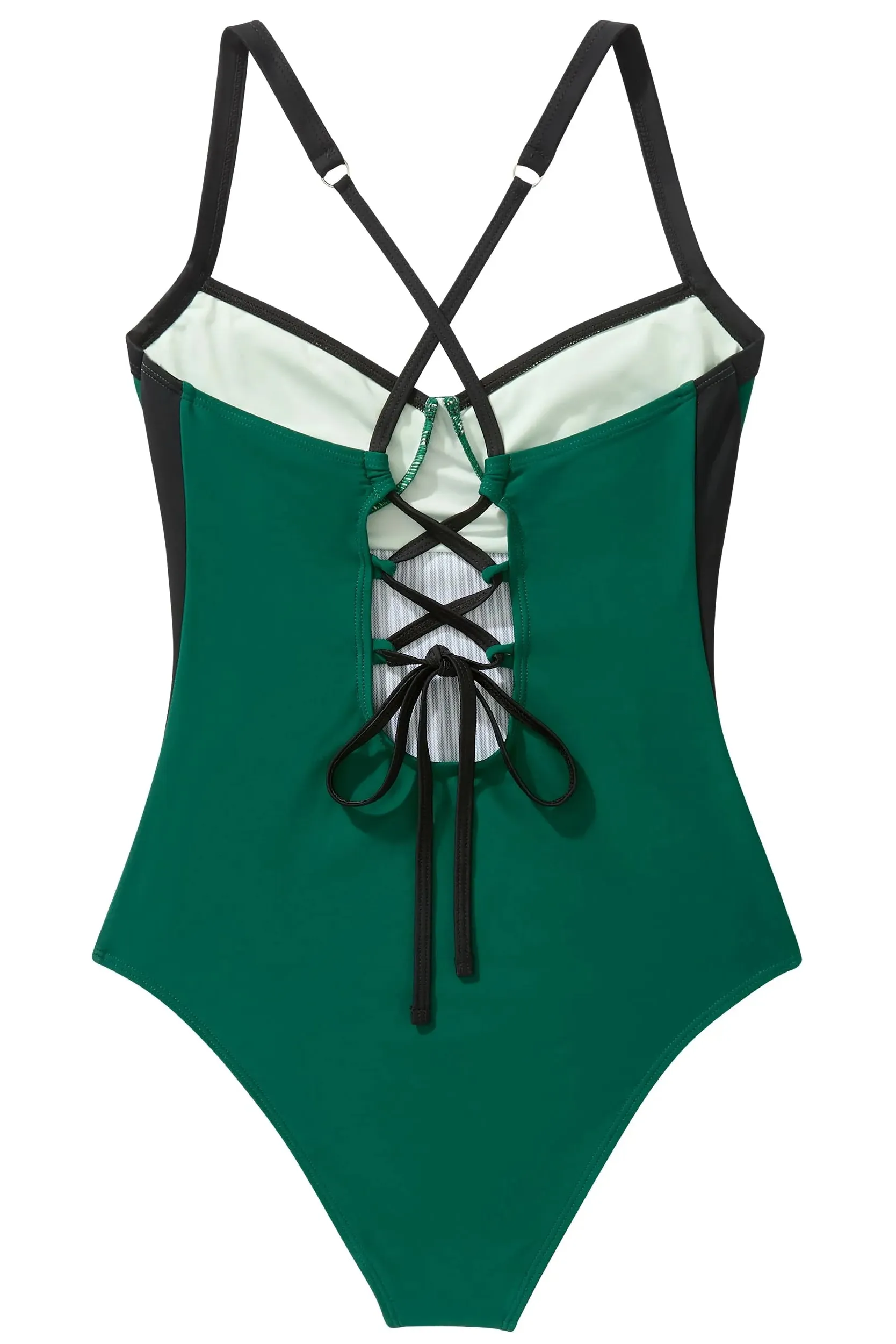 Crisscross Back Color Block Bathing Suit - Image 23
