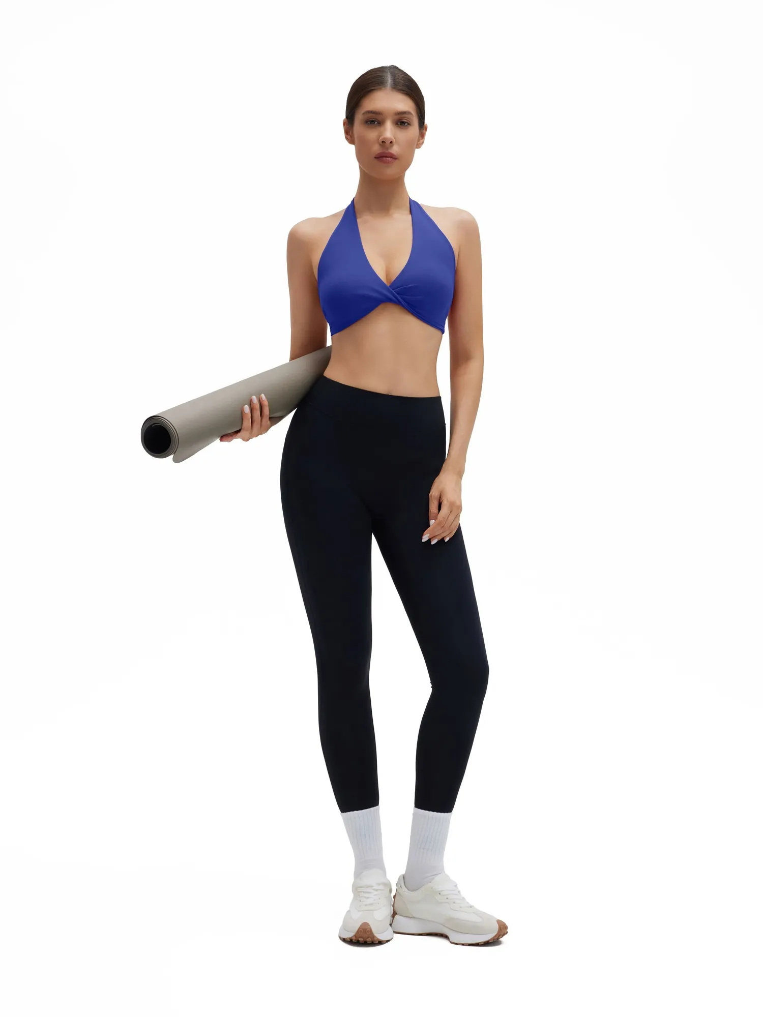 Twist Halter Padded Deep V Crop Tank Tops - Image 10