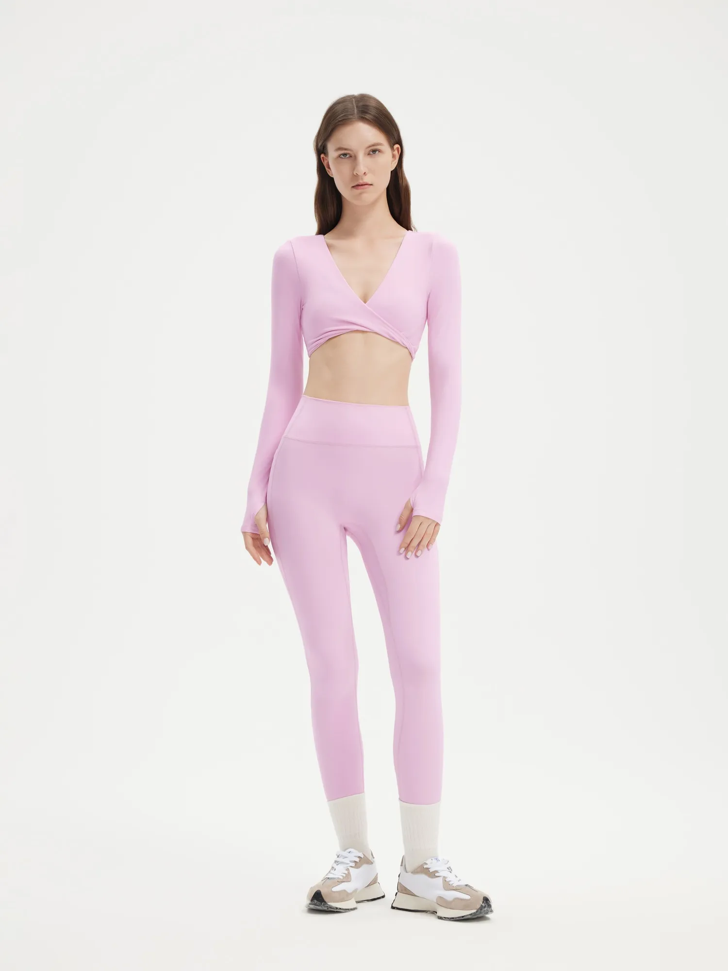 Twist V Crop Top Workout Set - Image 26