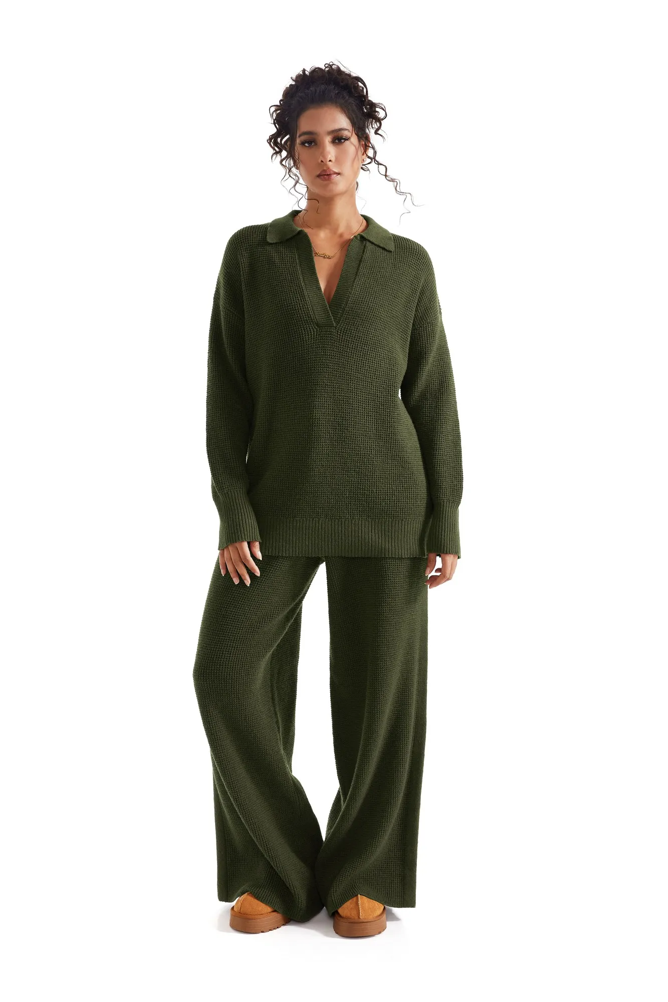 Waffle Knit Sweater Lounge Set - Image 13