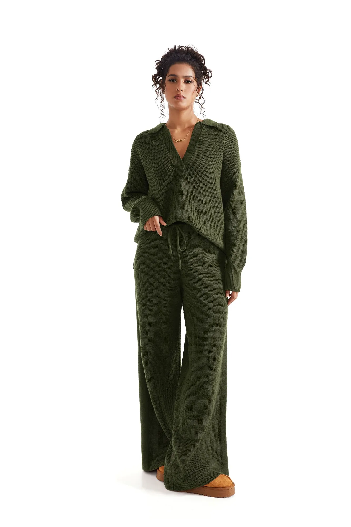 Waffle Knit Sweater Lounge Set - Image 16