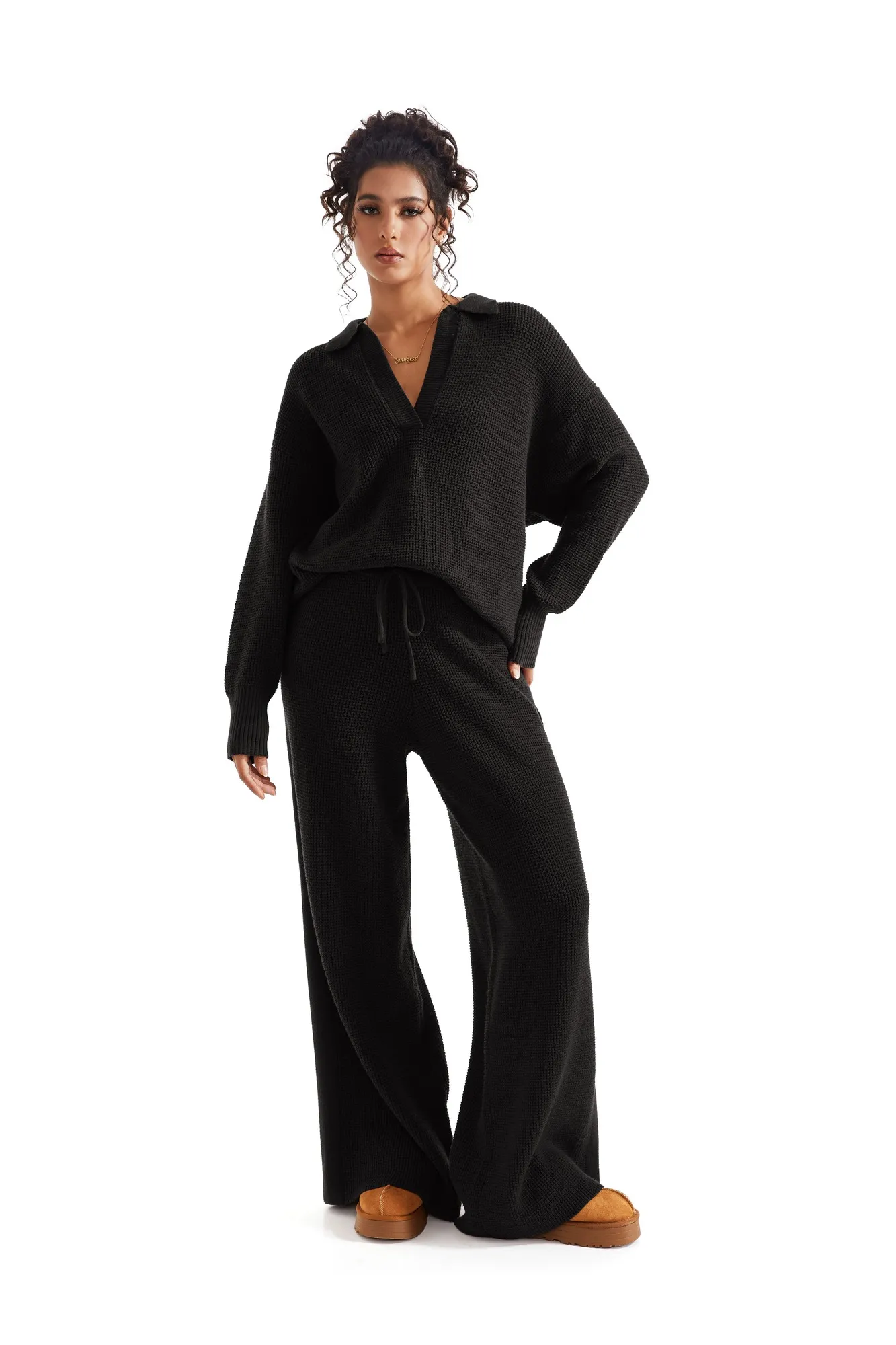 Waffle Knit Sweater Lounge Set - Image 20