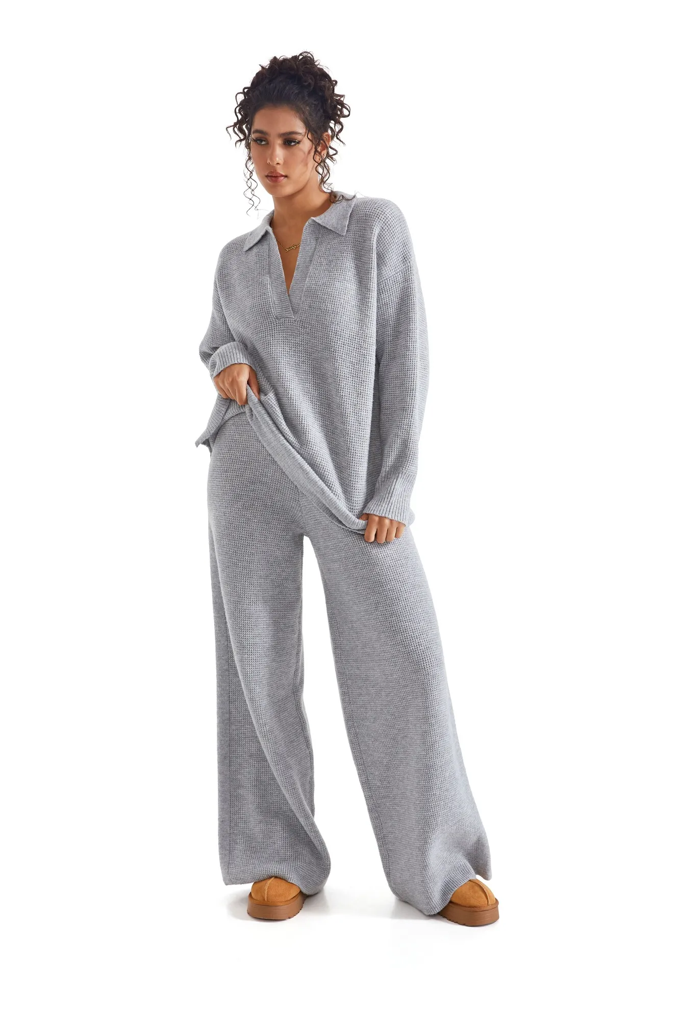 Waffle Knit Sweater Lounge Set - Image 28