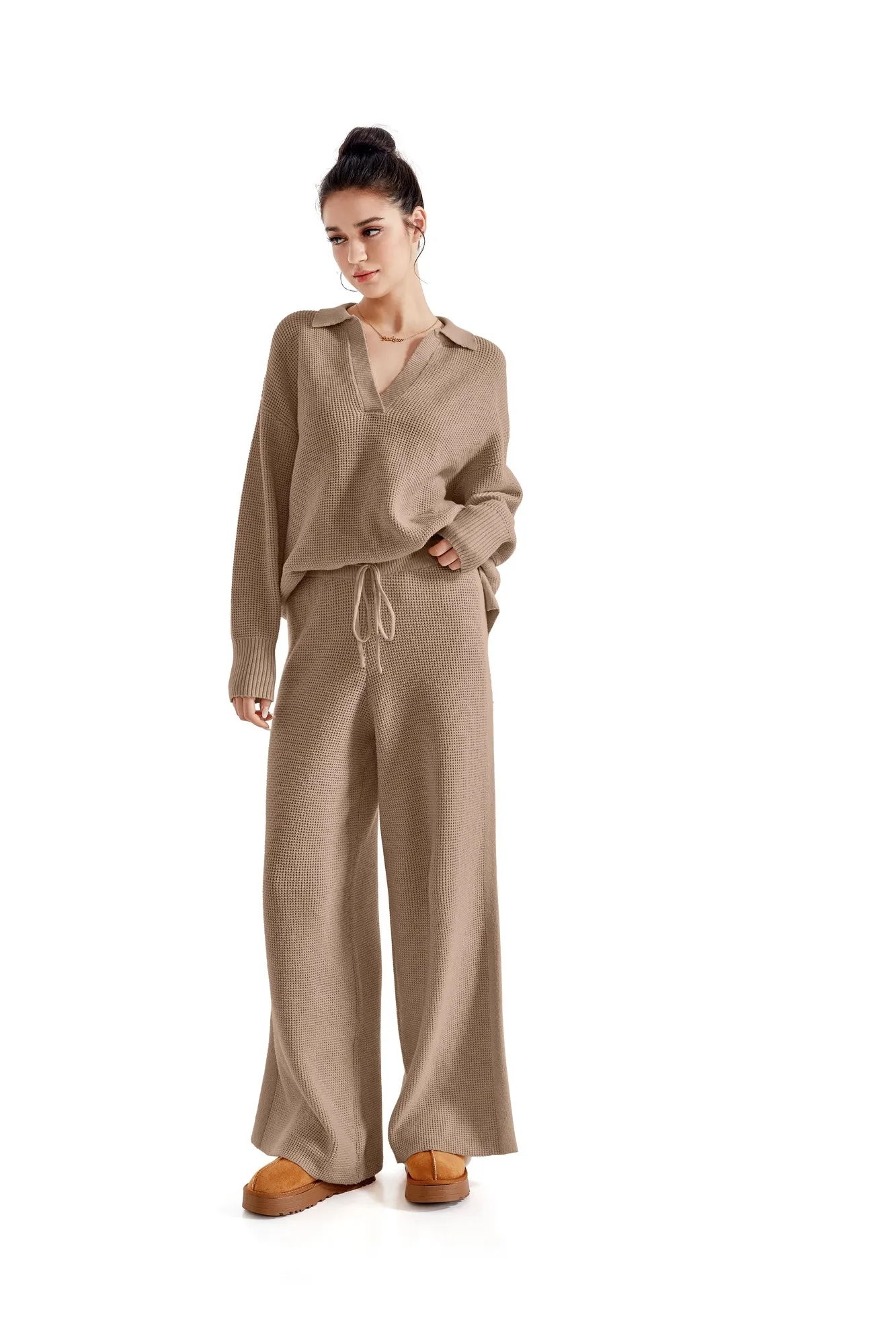 Waffle Knit Sweater Lounge Set - Image 33