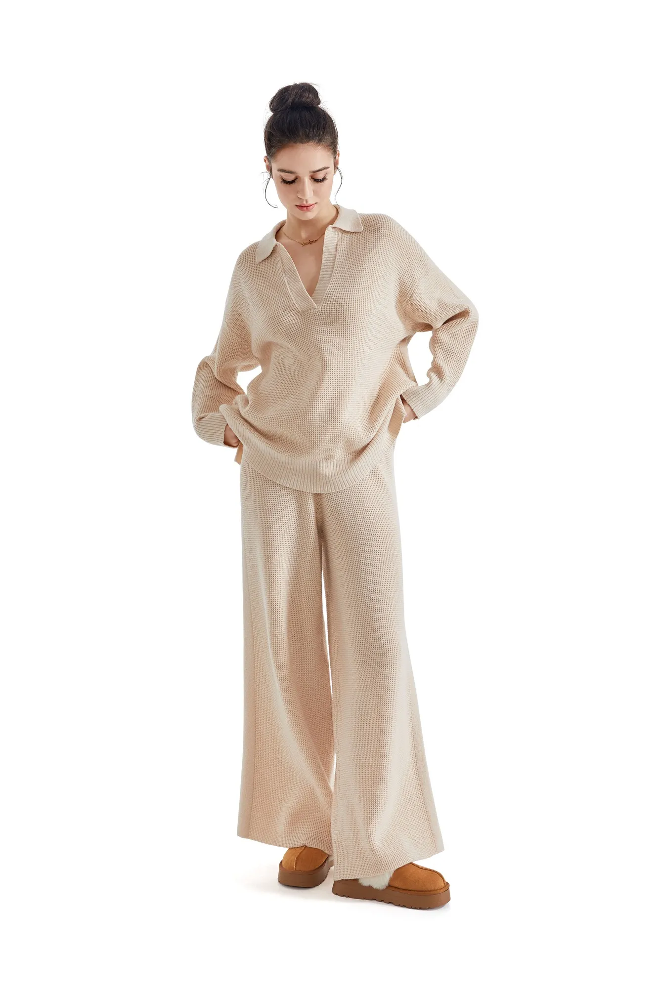 Waffle Knit Sweater Lounge Set - Image 5