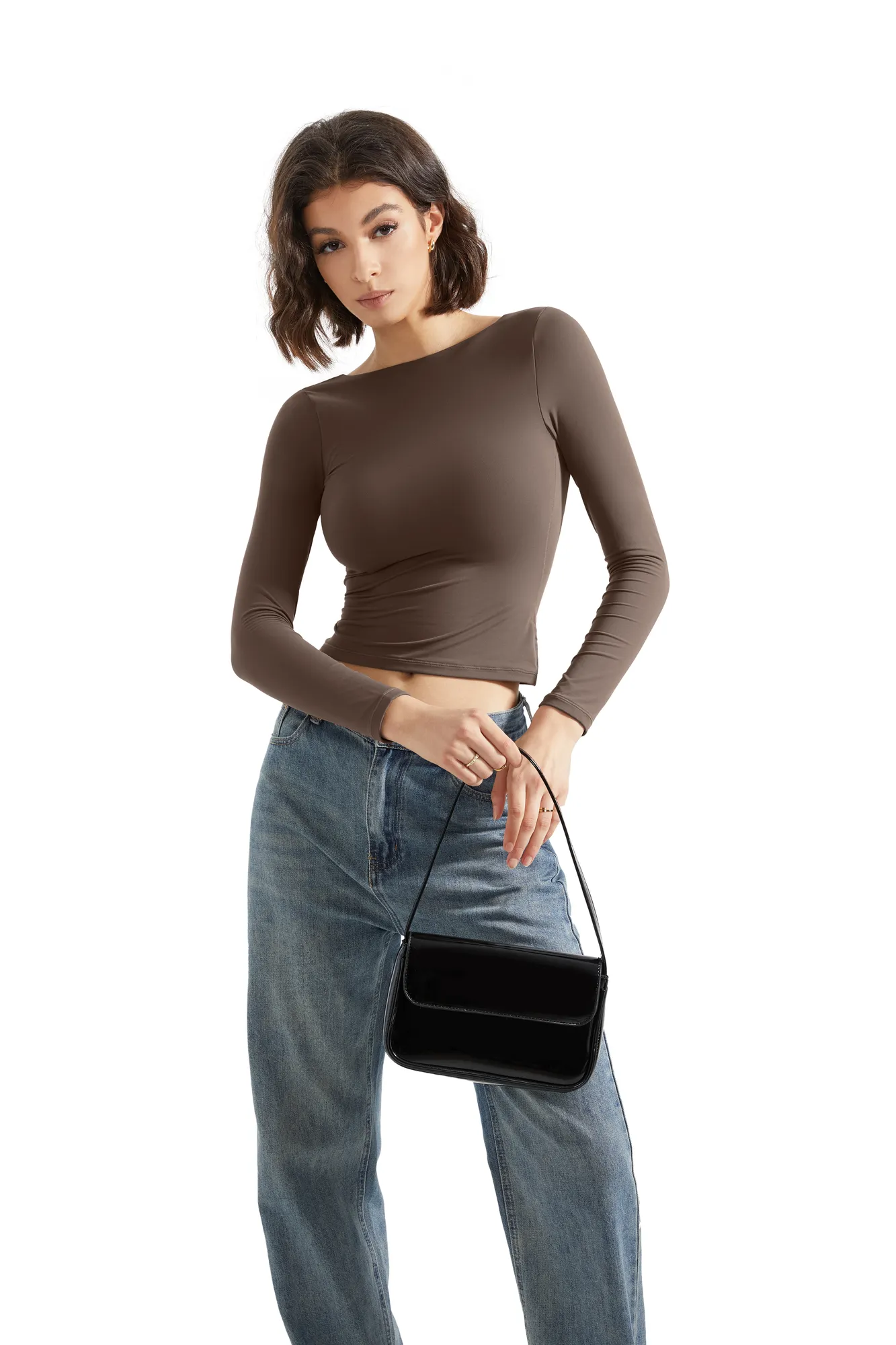 Buttery Soft Open Back Shirt - Long Sleeve - Image 40