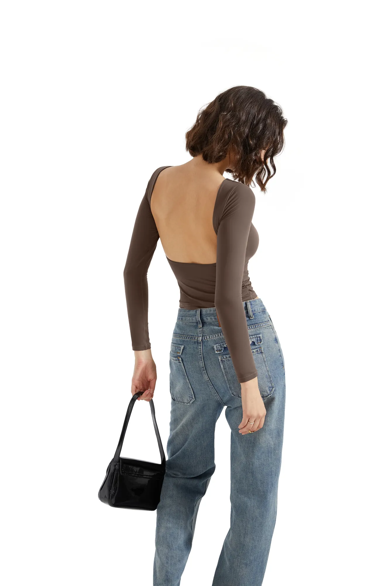 Buttery Soft Open Back Shirt - Long Sleeve - Image 43