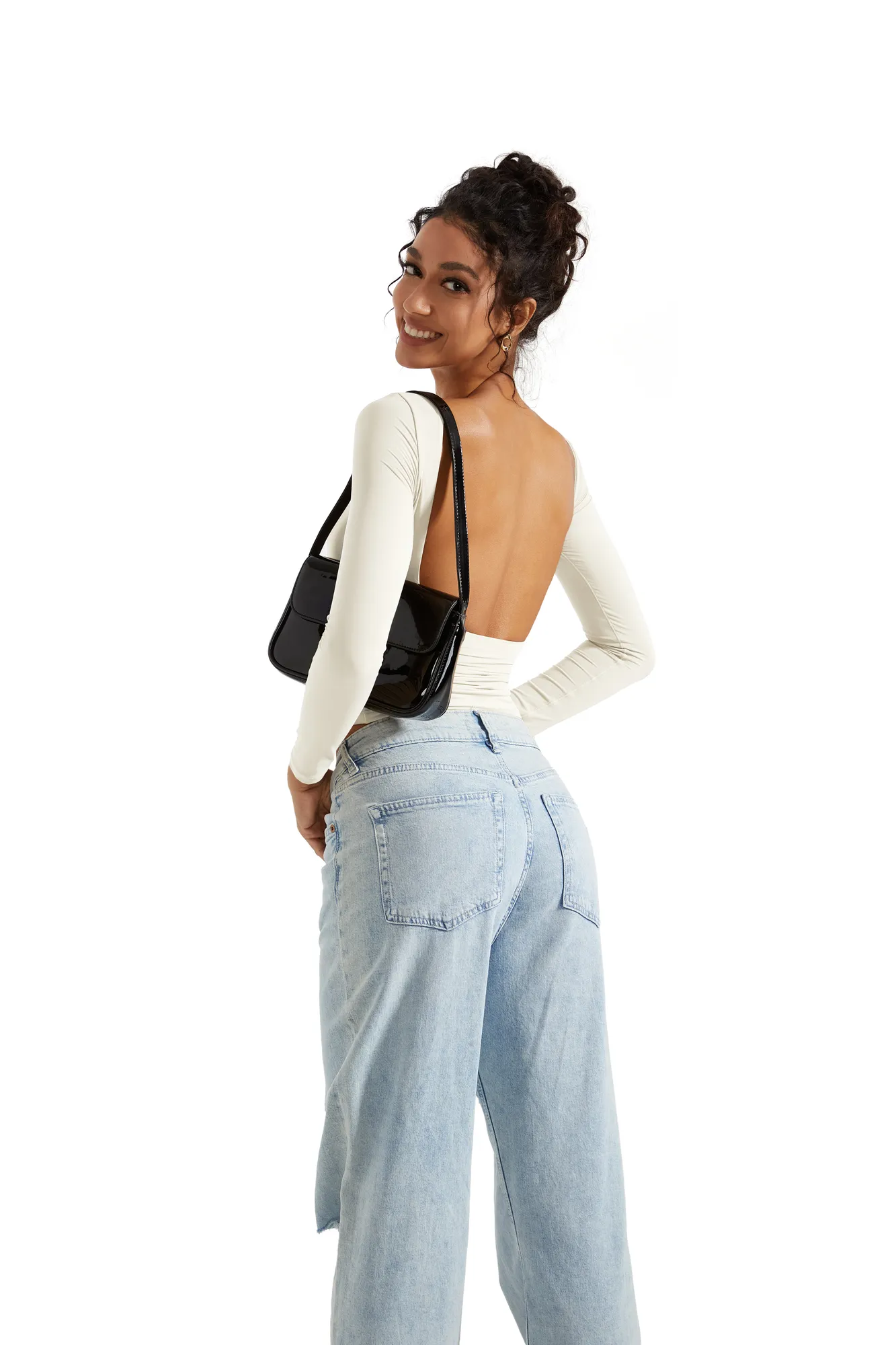 Buttery Soft Open Back Shirt - Long Sleeve - Image 5