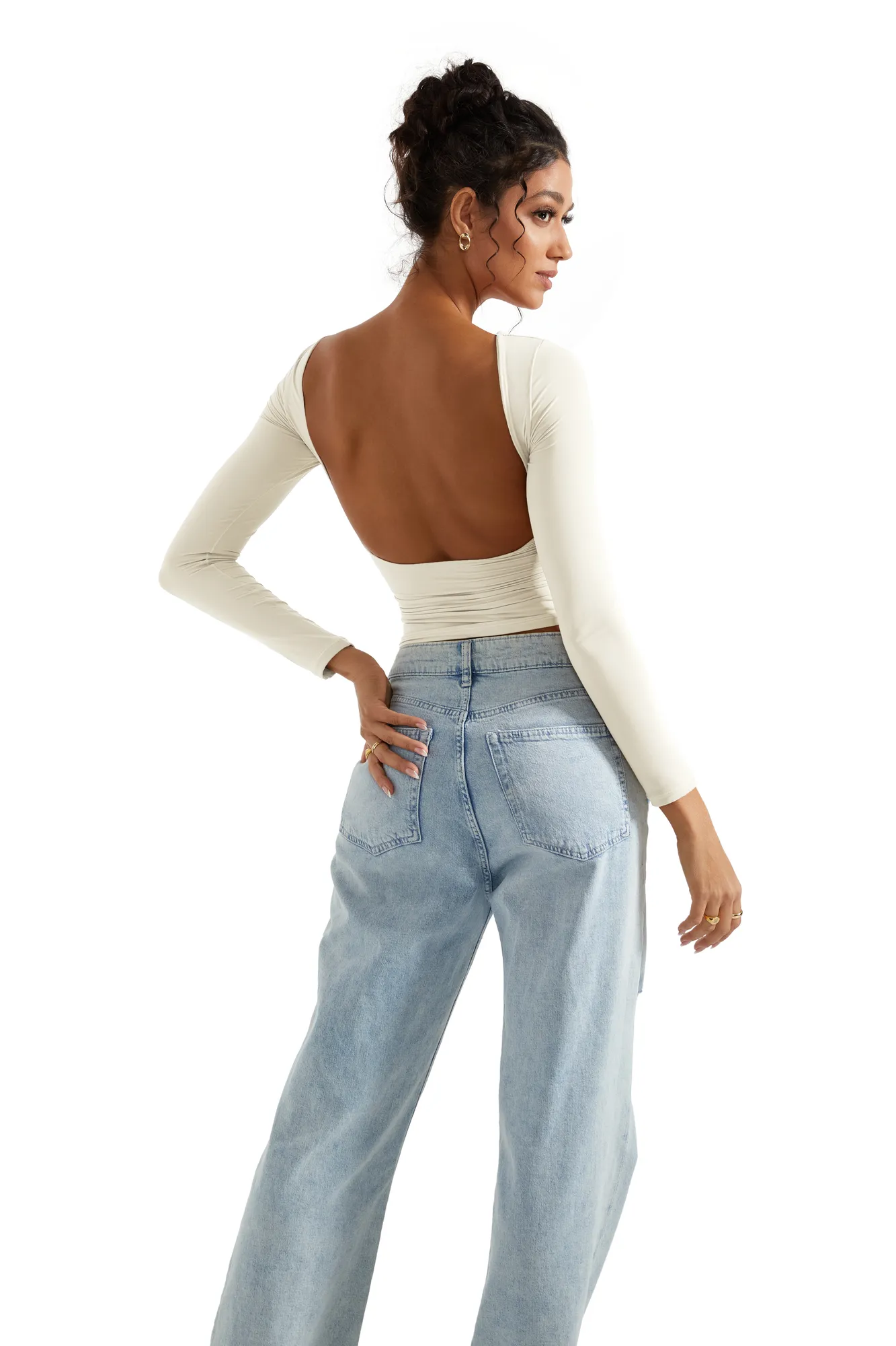 Buttery Soft Open Back Shirt - Long Sleeve - Image 7